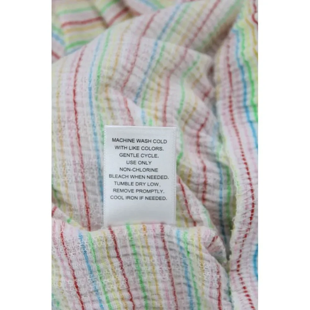 Emerson Road Womens Stripe Short Sleeve Round Neck Pajama Set Multicolor Size XS